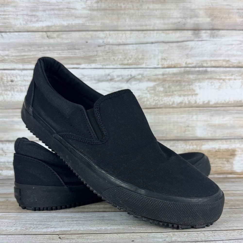Sketchers Black Slip-On Canvas Skater Shoes